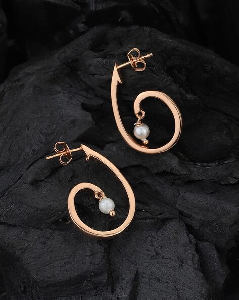 Al Coro Palladio Hoop Earrings in 18k Rose Gold with Diamonds