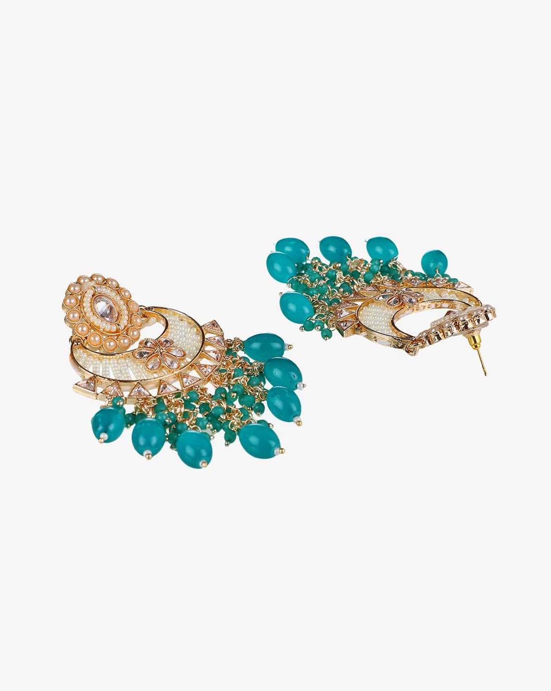 Myntra Zaveri Pearls Drop Earrings Buy Zaveri Pearls Green Beads