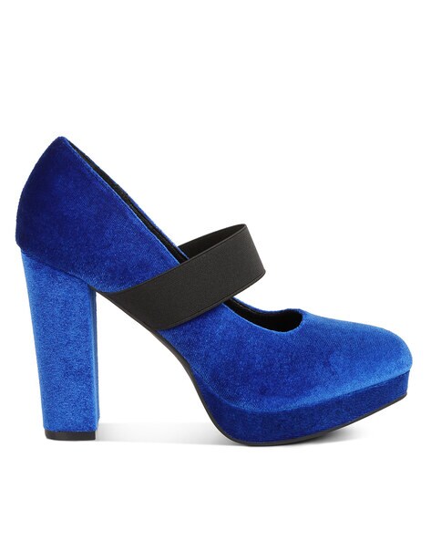 Done by None Stylish Blue and Red Heels | Shoes women heels, Red heels,  Heels