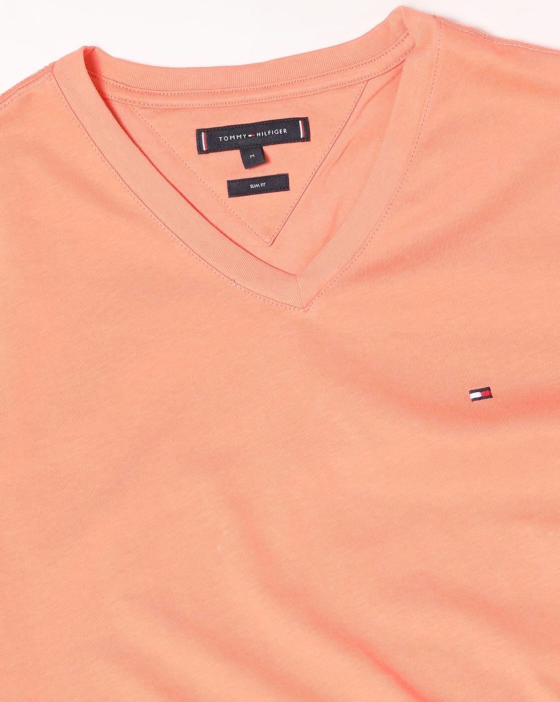 Tommy Hilfiger SLIM FIT TEE - Basic T-shirt - peach dusk/apricot 