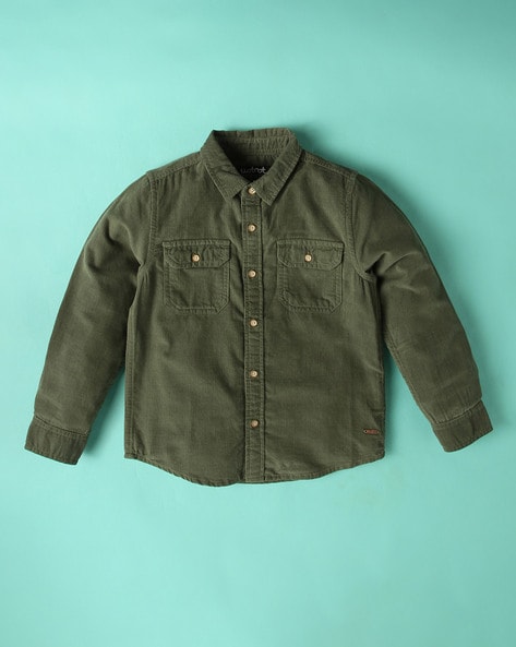 boys olive green shirts