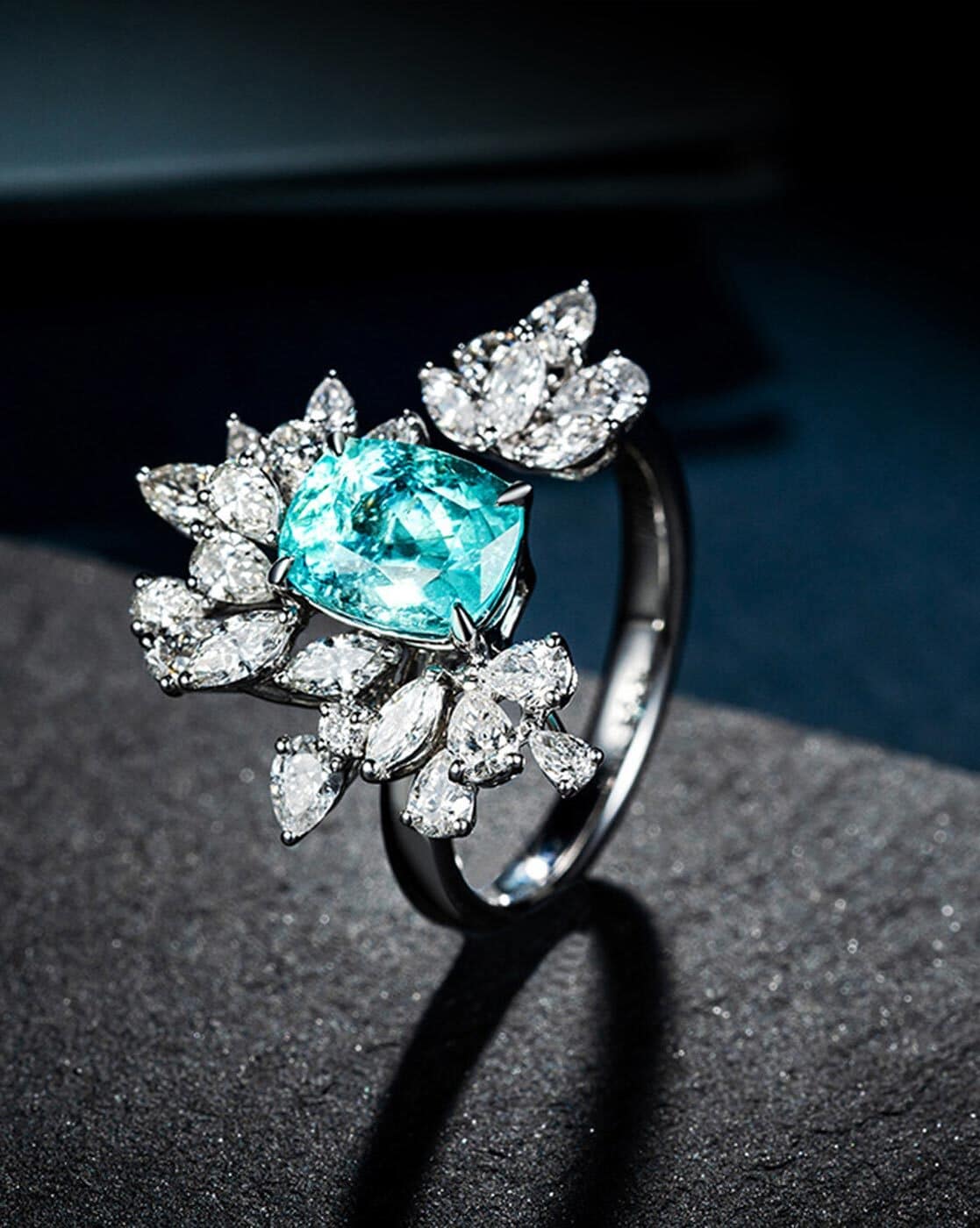 Buy Layla Blue Stone Diamond Ring 18 KT yellow gold (4.276 gm). | Online By  Giriraj Jewellers
