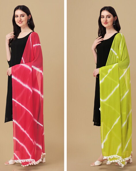 Pack of 2 Tie & Dye Dupatta Price in India