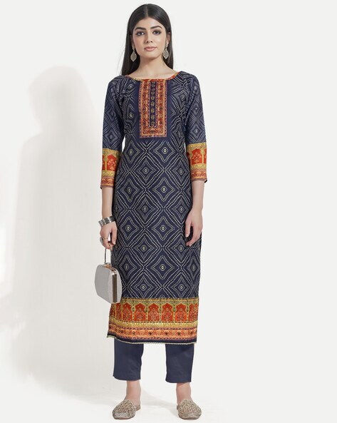 Bandhej Print Unstitched Dress Material Price in India