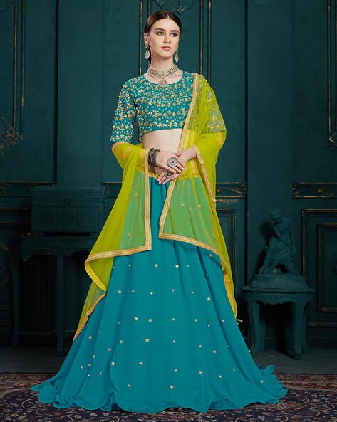 Stunning Sage Blue Lehenga Choli | Top 3 Bestseller | Custom Made Lehenga  Choli Online