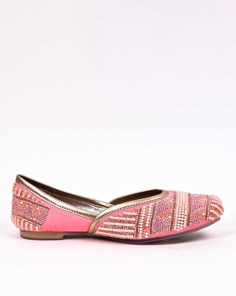 Jove Women Embellished Square-Toe Mojaris