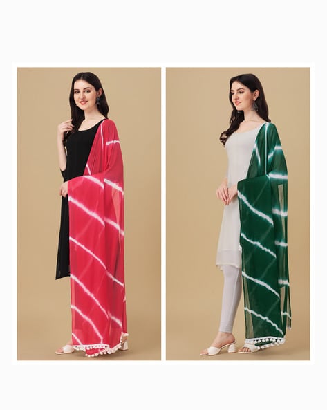 Pack of 2 Tie & Dye Dupatta Price in India