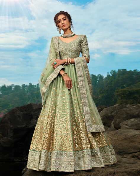 Buy Green Lehenga Choli Sets for Women by FUSIONIC Online | Ajio.com