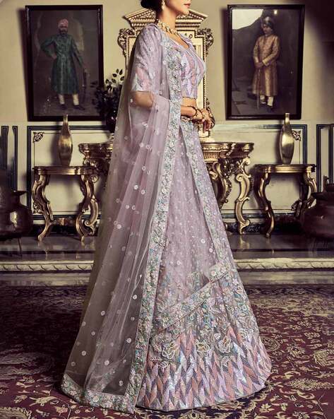 silver-lehenga - ShaadiWish