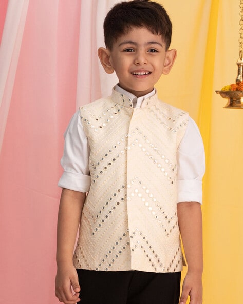 Boys 2025 cream waistcoat