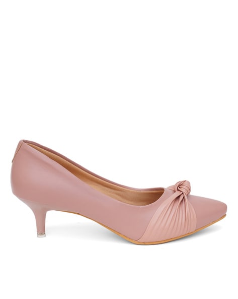 Peach kitten heel shoes best sale