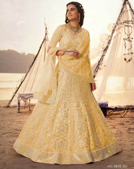 Buy Gold Yellow Lehenga Choli online-Karagiri