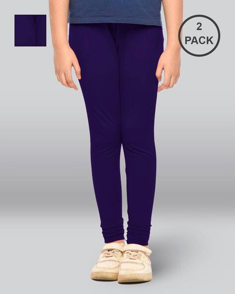 Pack of Girls Cotton Elastane Stretch Slim Fit Leggings
