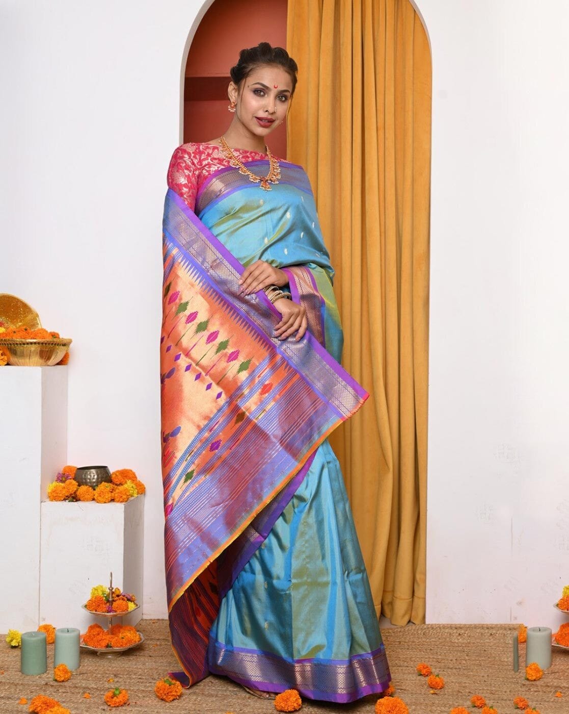 Buy Blue Sarees for Women by FASHION BOOMS Online | Ajio.com