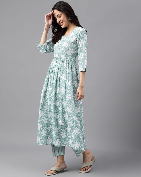 Buy READIPRINT FASHIONS Frock Style Cotton Fabric Kurti And Palazzo |  Shoppers Stop