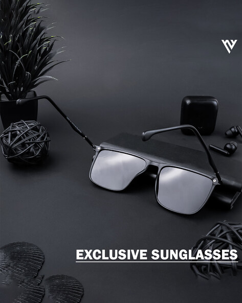 VOYAGE Men UV-Protected Sunglasses-TR8072 For Men (Black, OS)