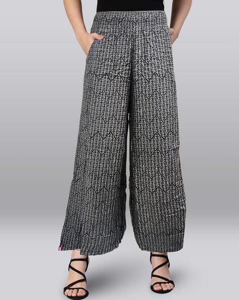 Printed Flared Palazzos with Elasticated Waist