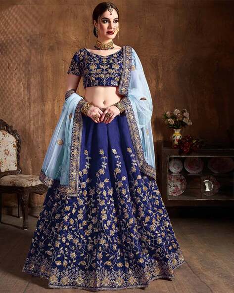 Dark blue ghagra outlet choli