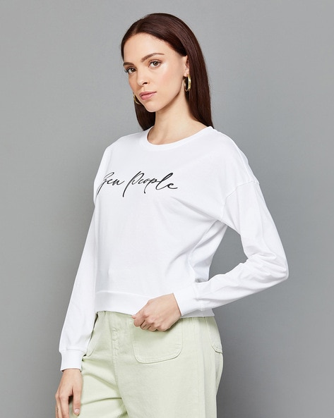 Buy White Sweatshirt & Hoodies for Women by Ginger by lifestyle Online