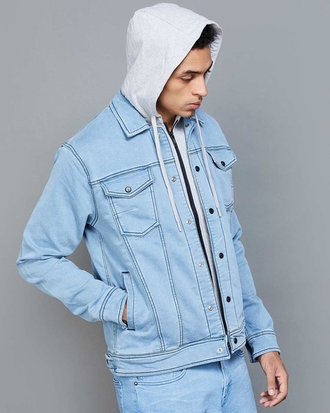 Light Blue Denim Jacket with Hoodie Outfits For Men (74 ideas & outfits) |  Lookastic