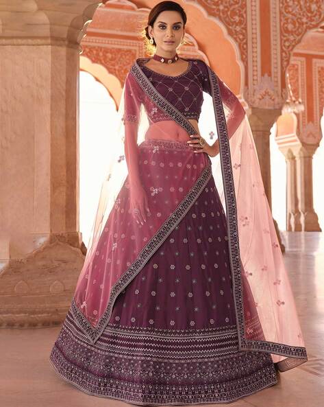 Buy online Wine Flared Unstitched Lehenga from ethnic wear for Women by  Soch for ₹15998 at 0% off | 2024 Limeroad.com