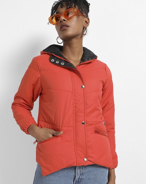 Campus Sutra Women's Zip-front Colourblock Bomber Jacket | The Pen Centre