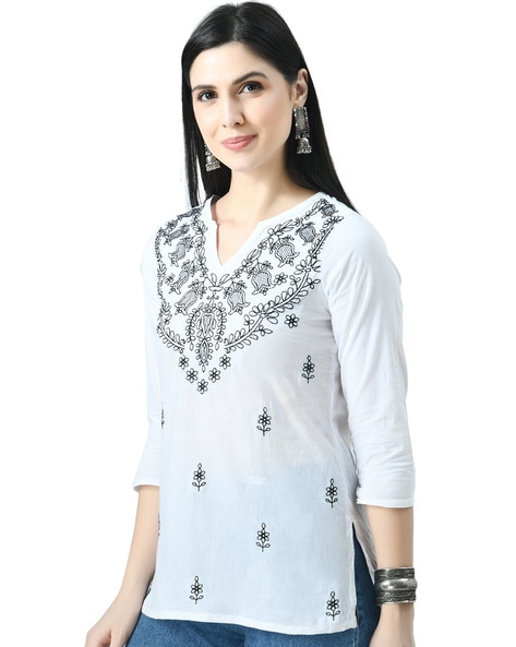 Buy Grey Printed Silk Blend Kurti Online at Rs.854 | Libas