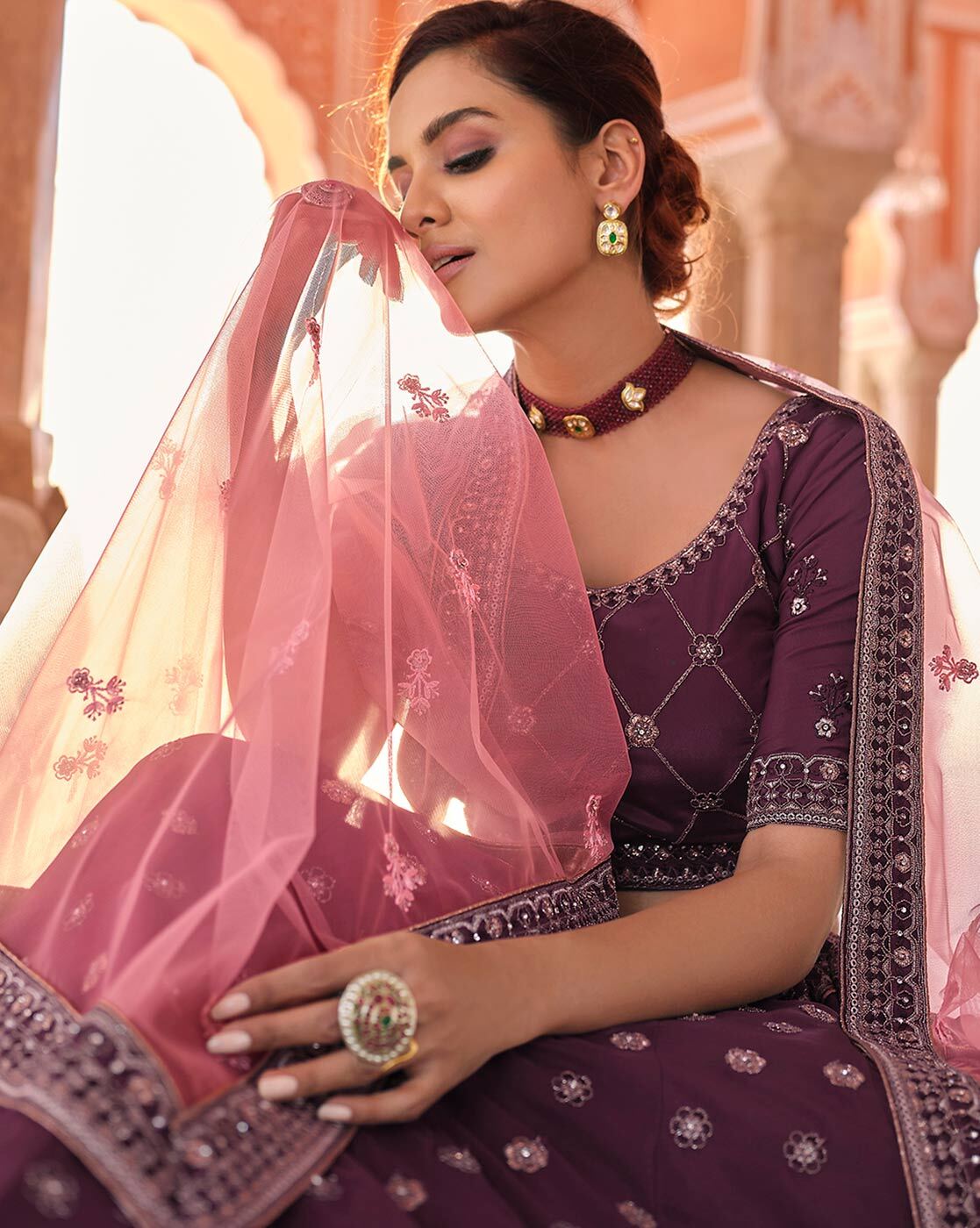 Enter a realm of classic elegance with this gorgeous Wine Velvet Wedding  Lehenga Choli. adorned with intricate HandWork detailing. Crafted… |  Instagram