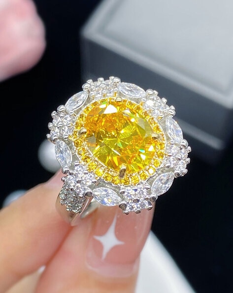 Space Age Design Diamond Cocktail Ring - Eleuteri
