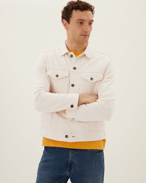 Industrial Indigo Denim Stretch Jacket - Men's Coats/Jackets in White |  Buckle