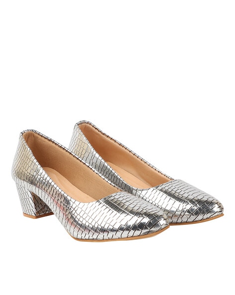 Silver round hotsell toe court shoes