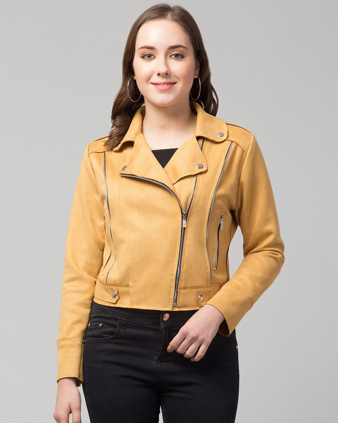 Mustard biker shop jacket matalan