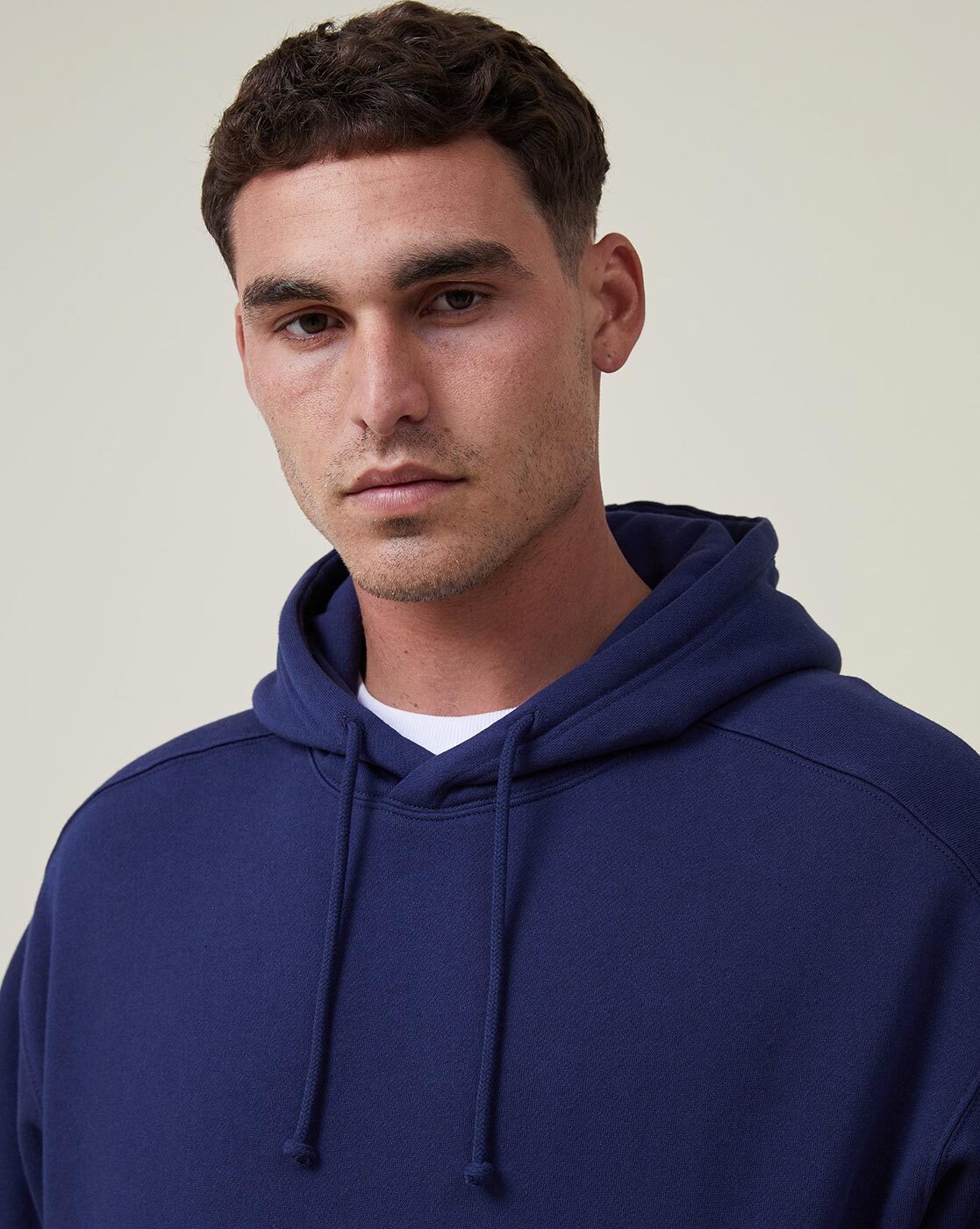 Slip-On Sweatshirt Hooded with Drawstring