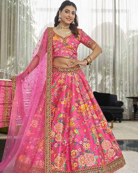 Buy Pink Lehenga Choli Sets for Women by ZEEL CLOTHING Online