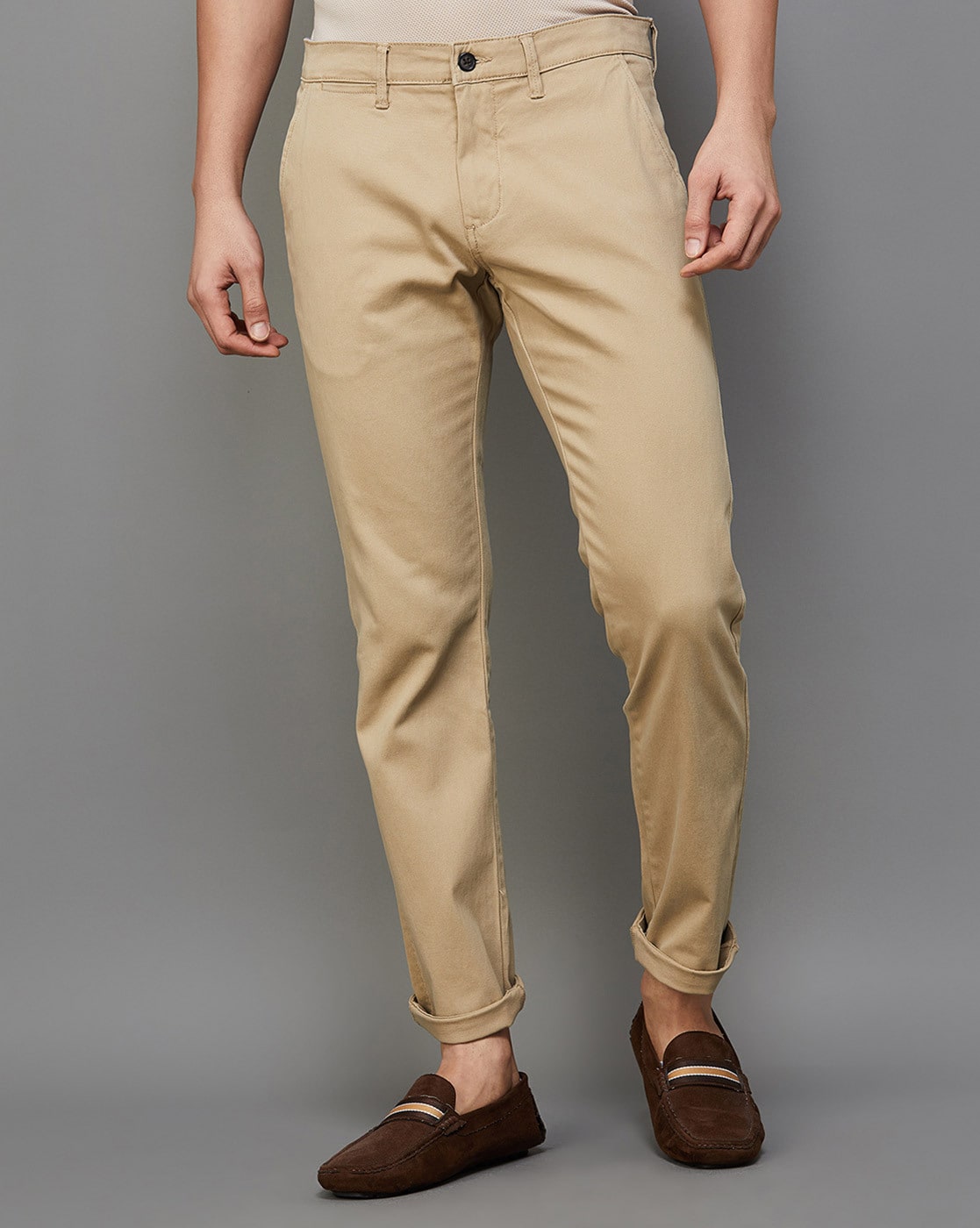 Buy Khaki Trousers & Pants for Men by AJIO Online