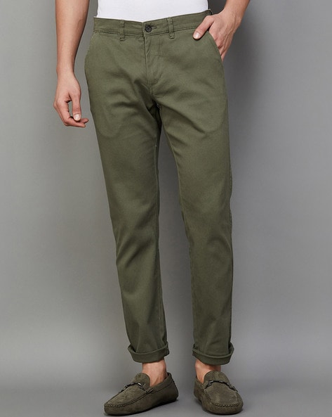 Code by Lifestyle Blue Regular Fit Self Pattern Trousers