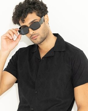 Buy Black Polka Dotted Cotton Half Sleeve Shirt Online, Tistabene -  Tistabene