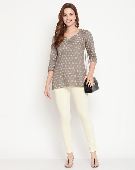 Buy Cream Leggings for Women by Twin Birds Online | Ajio.com