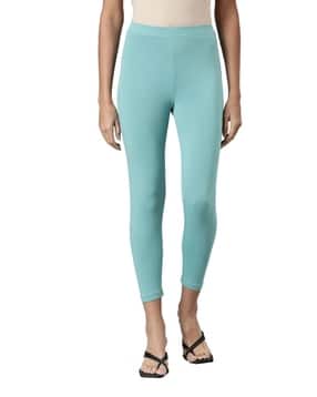 go colors Women Mid-Rise Soft Cotton Cropped Leggings-picture-0