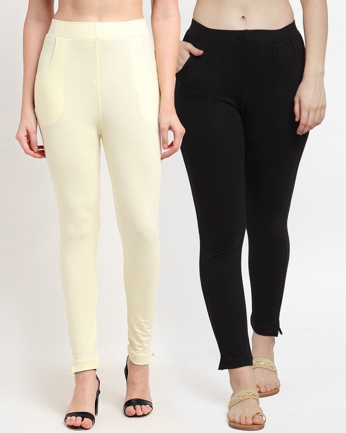 Buy Cream Leggings for Women by TAG 7 Online