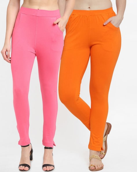 Buy Pink Leggings for Women by TAG 7 Online