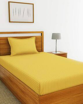 bianca 130 GSM Striped Single Bedsheet with Pillow Cover-picture-51