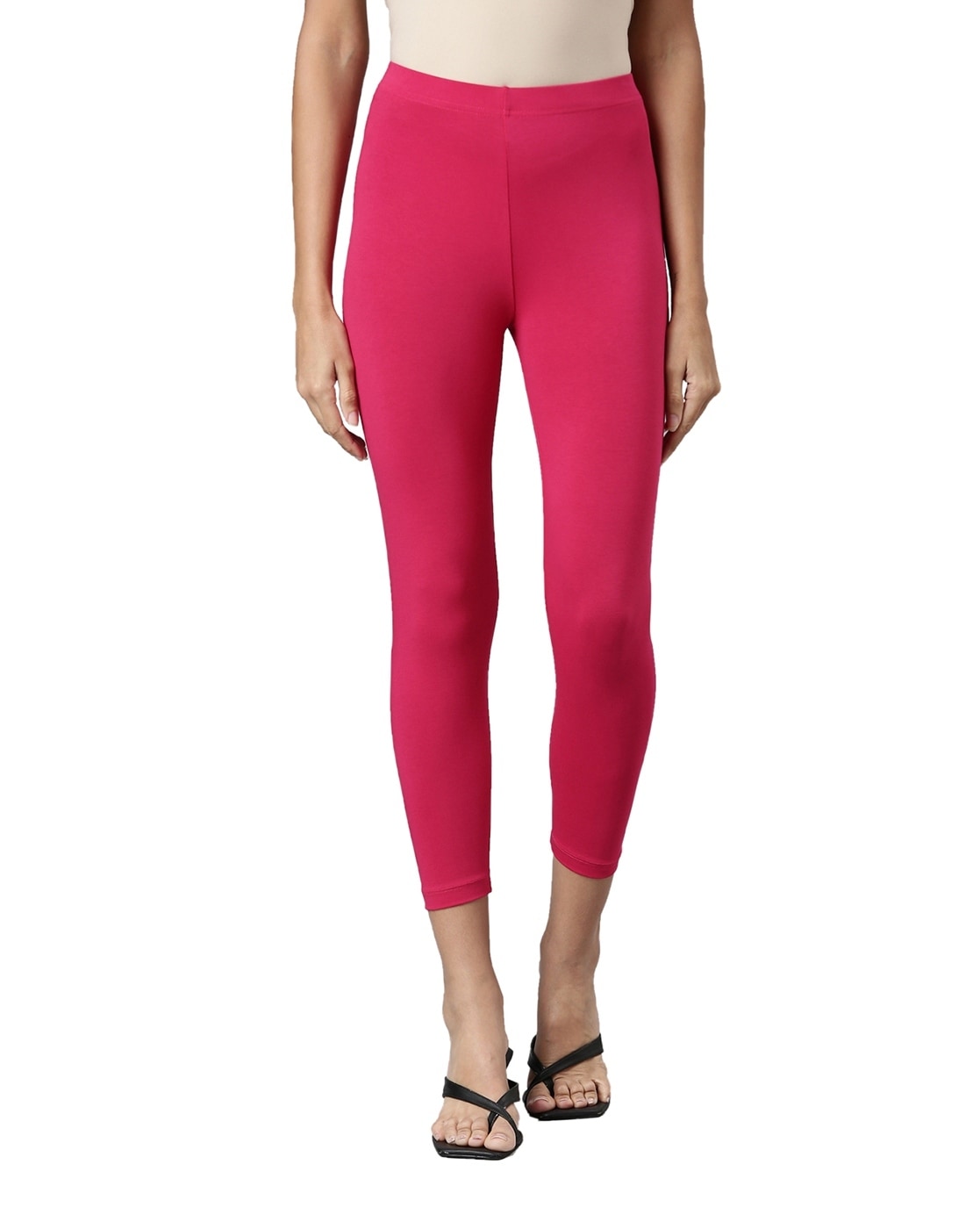 Buy Go Colors Women Pink Solid Stretch Leggings Online at Best Prices in  India - JioMart.