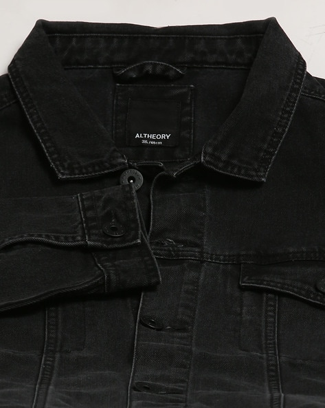 Details 200+ black denim shirt jacket