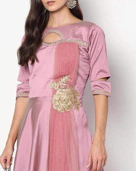 Buy HARPA Women Pink Chevron/Zig Zag Georgette Dress Online at Best Prices  in India - JioMart.