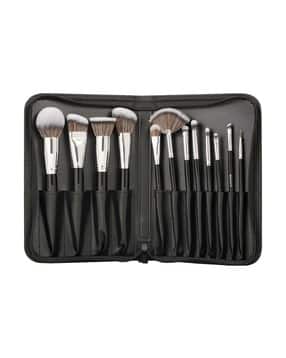 Professional Makeup Brush Set - Black Silver