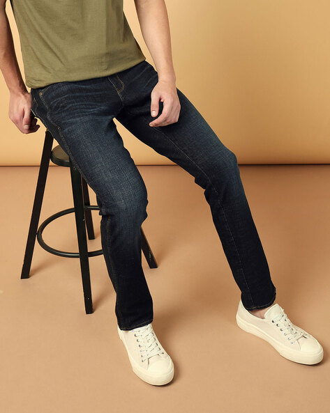 Washed Tapered Fit Jeans