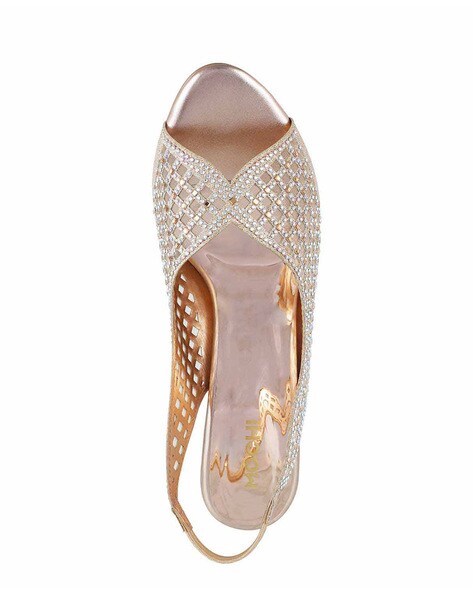 Buy Women Gold Wedding Slippers Online | SKU: 35-4632-52-36-Metro Shoes