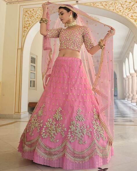 Pink - Chiffon - Lehenga Choli Online in Latest and Trendy Designs at Utsav  Fashion