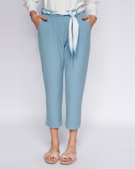 Buy Blue Trousers & Pants for Women by Uzarus Online